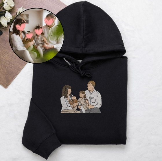 Custom Embroidered Portrait for Family